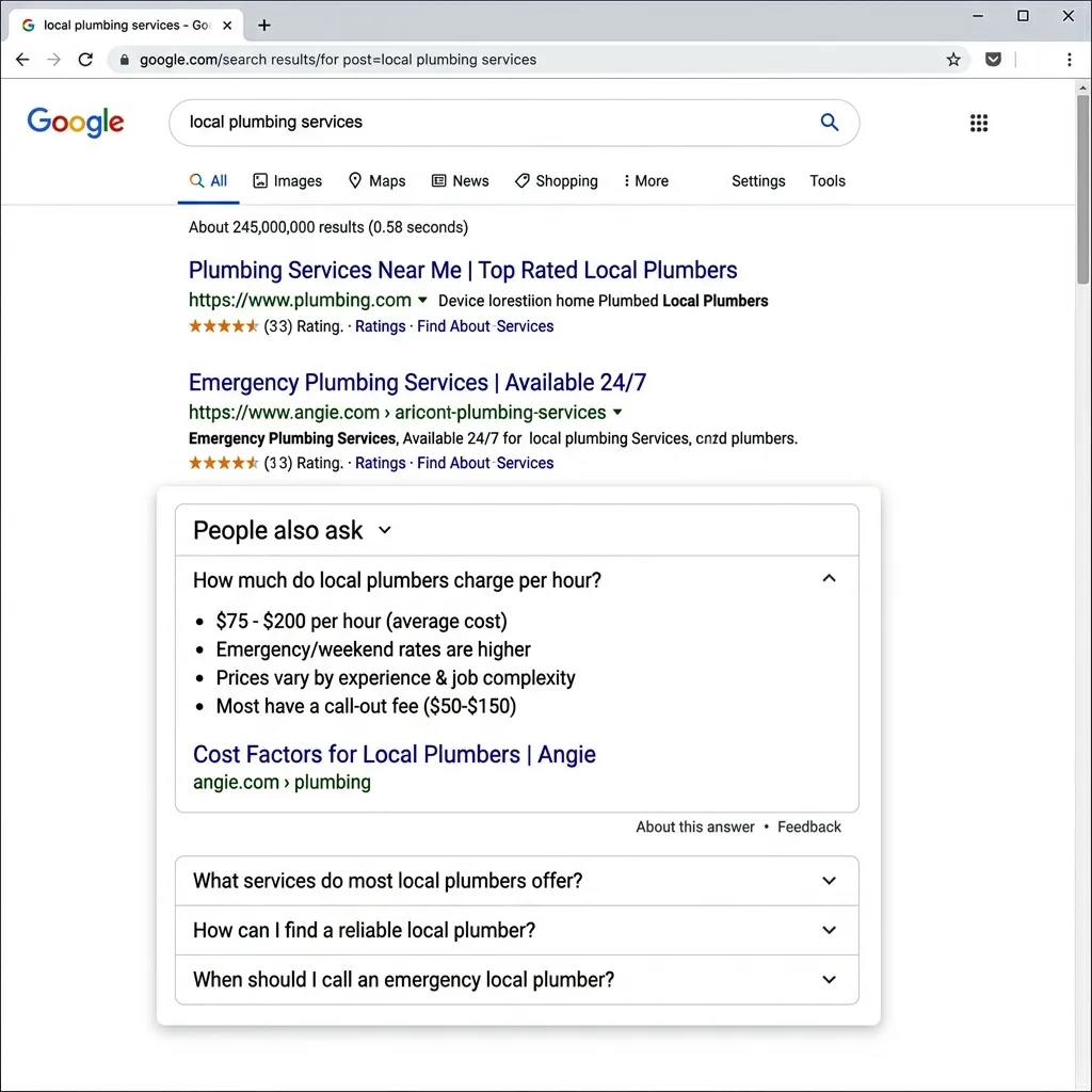 Google People Also Ask Search Results