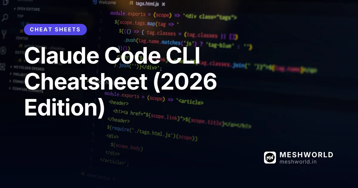 Claude Code CLI Cheatsheet (2026 Edition)
