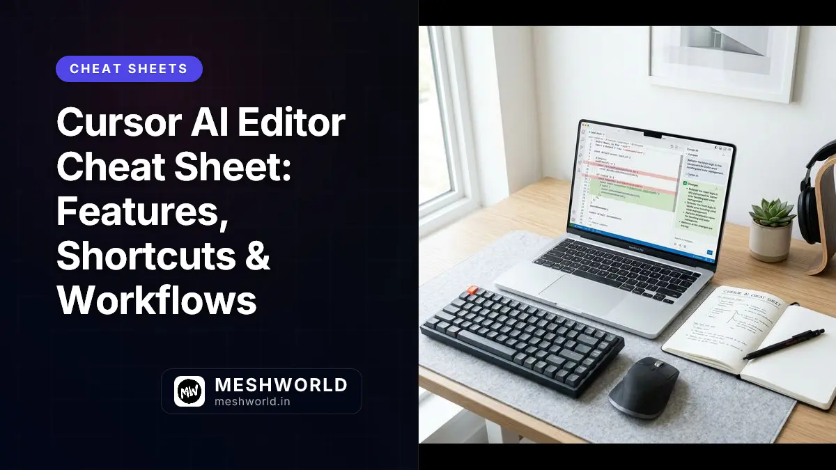 Cursor AI Editor Cheat Sheet: Features, Shortcuts & Workflows