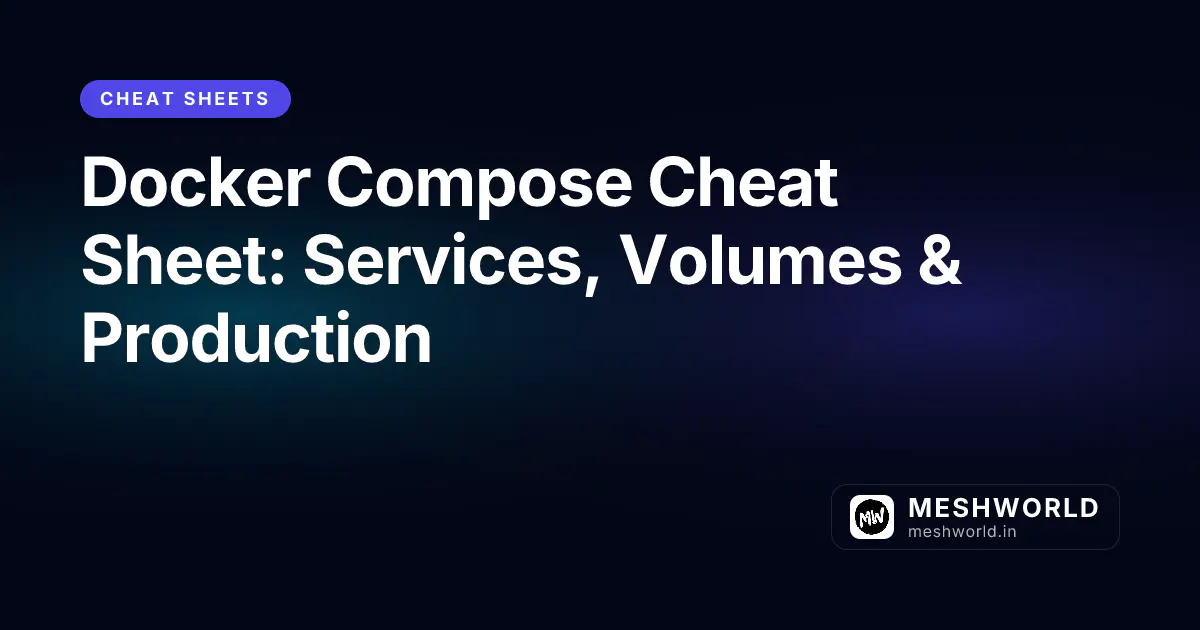 Docker Compose Cheat Sheet: Services, Volumes & Production