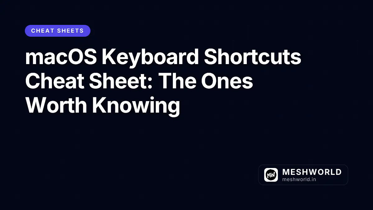 macOS Keyboard Shortcuts Cheat Sheet: The Ones Worth Knowing
