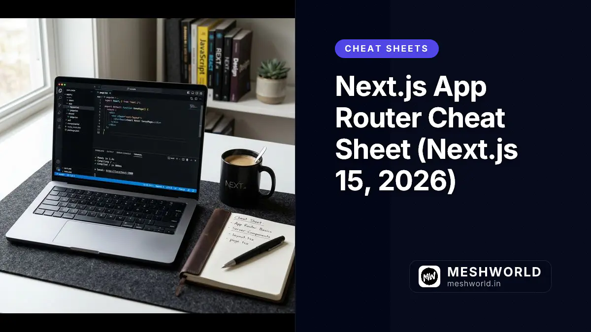 Next.js App Router Cheat Sheet (Next.js 15, 2026)
