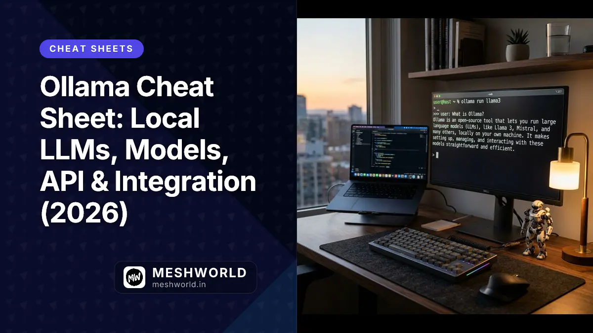 Ollama Cheat Sheet: Local LLMs, Models, API & Integration (2026)
