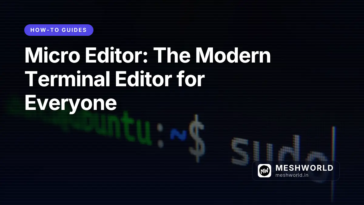 Micro Editor: The Modern Terminal Editor for Everyone