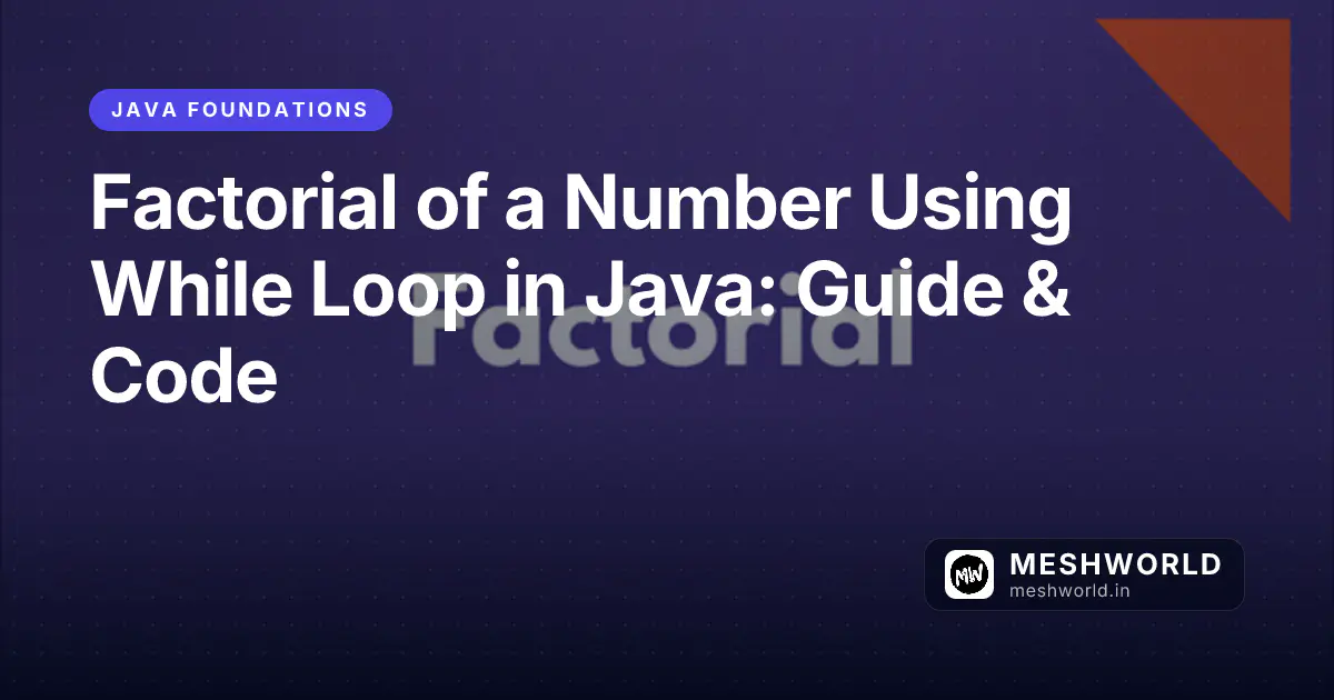 Factorial of a Number Using While Loop in Java: Guide & Code