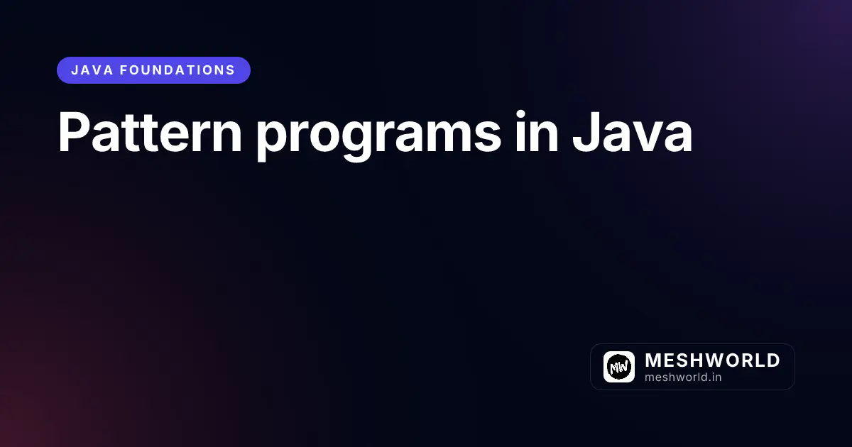 Pattern programs in Java