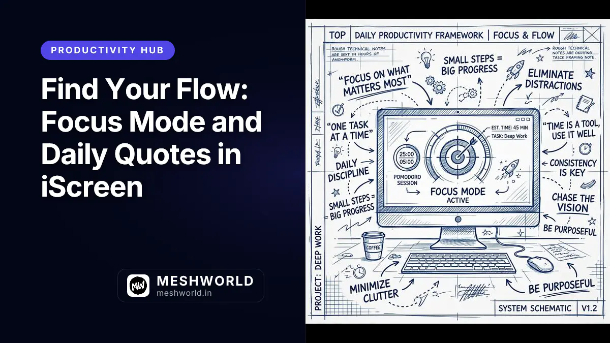 Find Your Flow: Focus Mode and Daily Quotes in iScreen