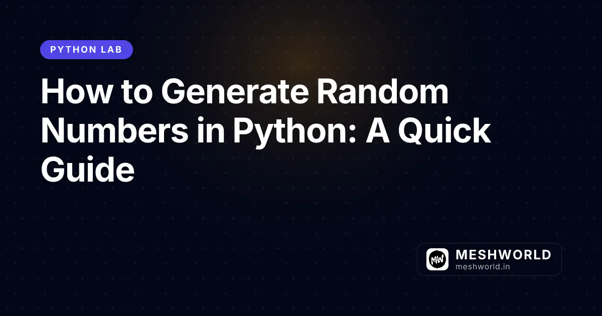 How to Generate Random Numbers in Python: A Quick Guide