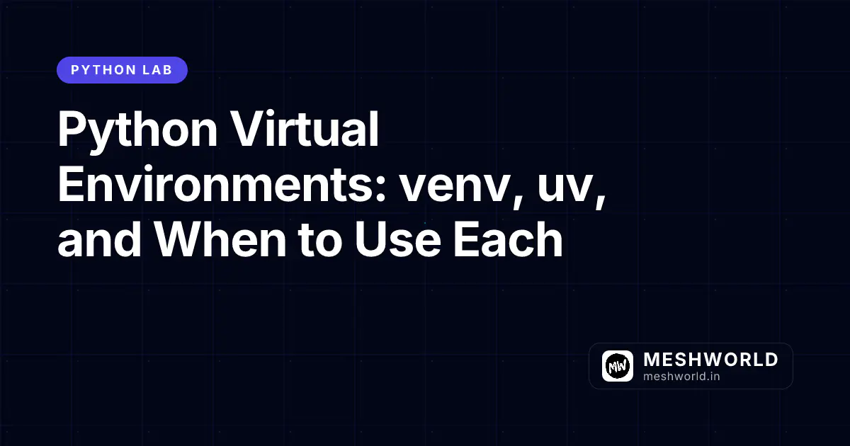 Python Virtual Environments: venv, uv, and When to Use Each
