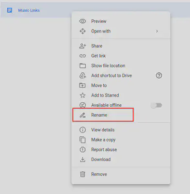 Context menu