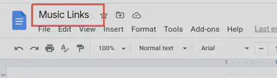 Google Documents Title